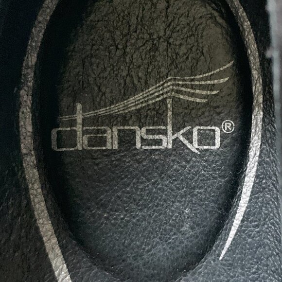 Dansko Olena Metallic Midnight Blue Leather Slip On Loafers Sz 38 or 7.5-8 #46E - Picture 9 of 10